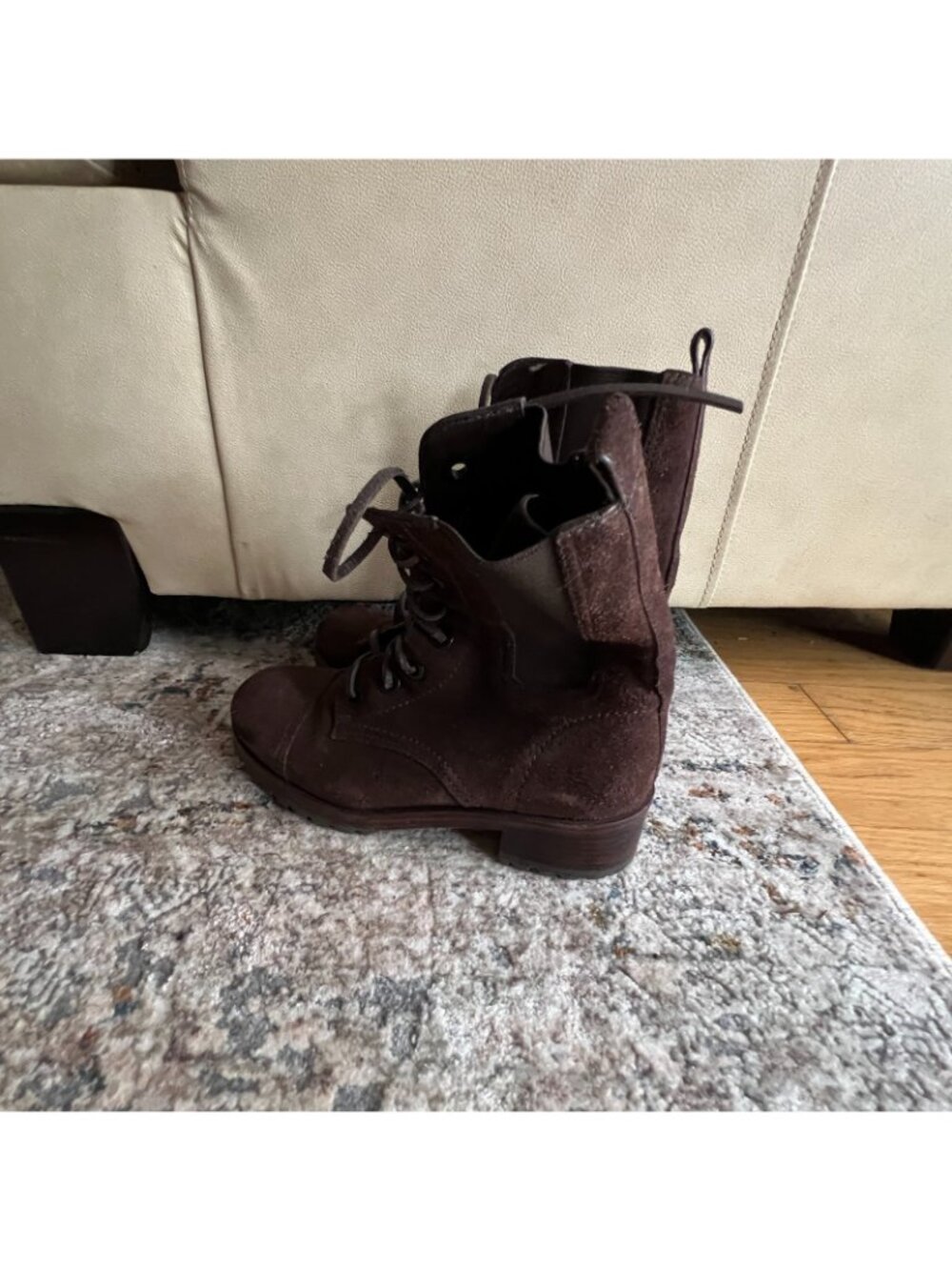 Tori Burch Women's Size 5M Dark Brown Suede Broome Combat Boots - Picture 5 of 6
